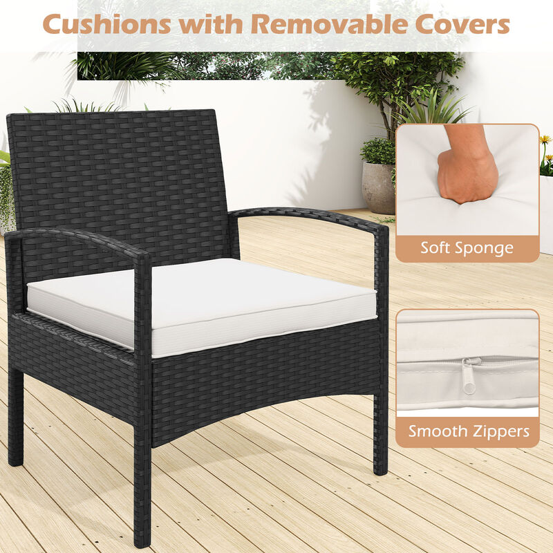 Beige Rattan Bistro Chair and Table 3 Piece Patio Set image number 6