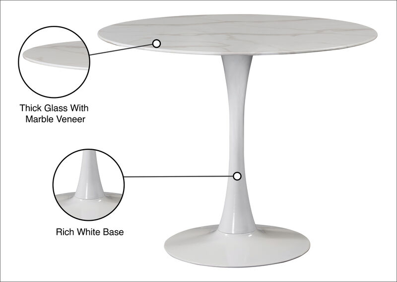 Meridian Furniture Tulip White Dining Table