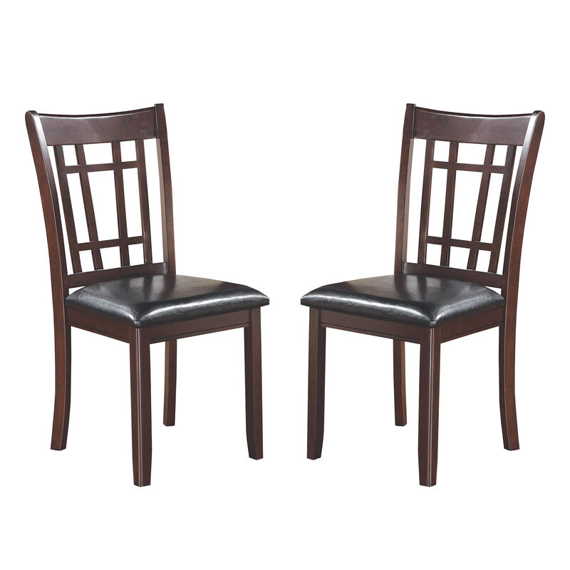 Contemporary Armless Dining Side Chair, Espresso Brown & Black, Set of 2
