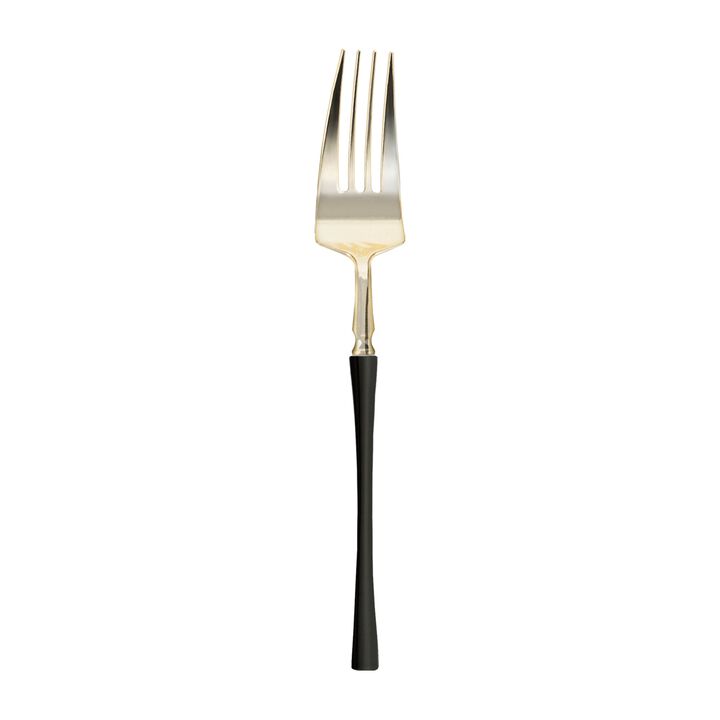 Gold with Black Handle Moderno Plastic Dinner Forks (240 Forks)