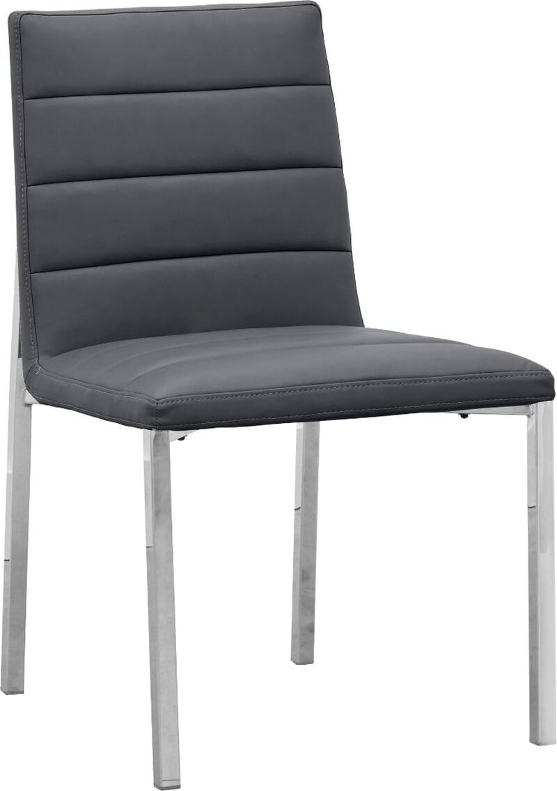 Amalfi Metal Back Chair in Cobalt Leather - Set of 2 image number 2