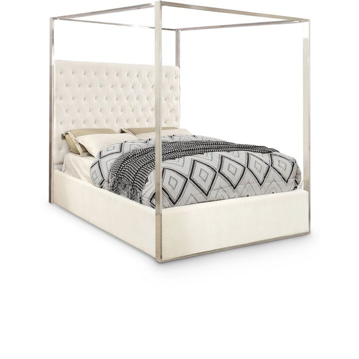 Meridian Furniture Porter White Velvet King Bed