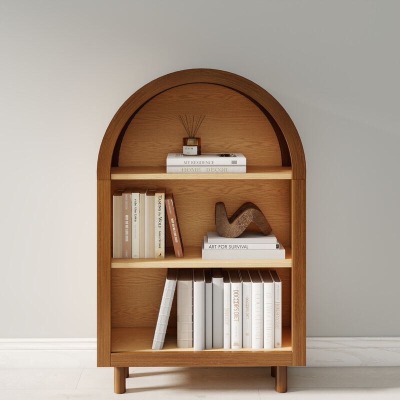 Lusog Arched Small Bookcase Storage Cabinet image number 6