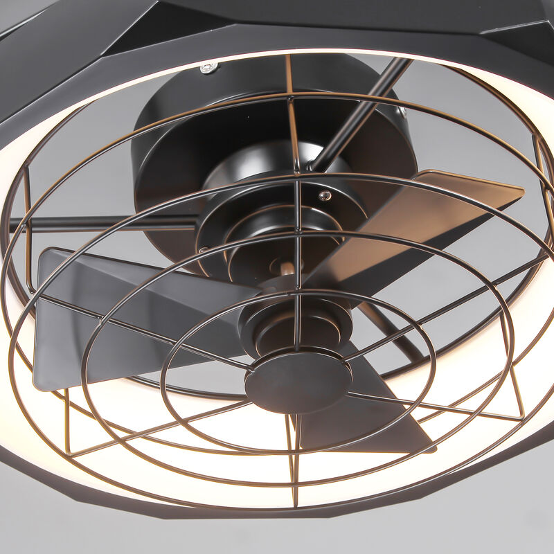 20.5 in. Black Dimmable Wall Mount Fan with LED Light and Remote