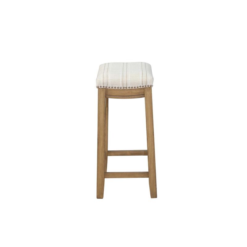 Linon Claridge  Linen Striped Counter Stool