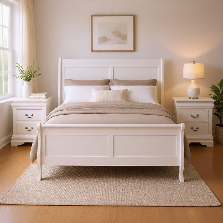 Bedroom Set, Wood, 3 Piece Set with 2 Nightstands