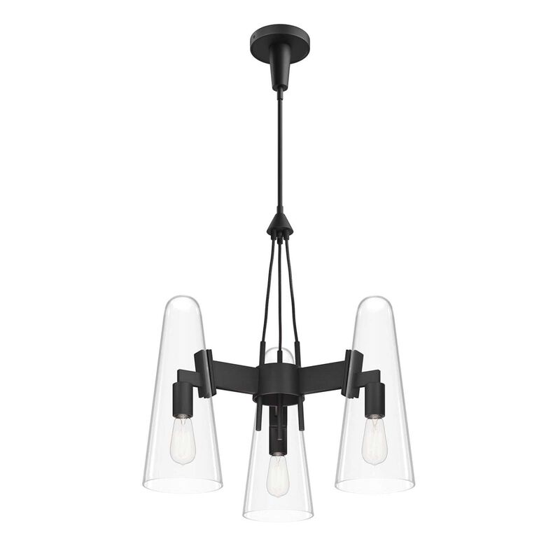Modway Beacon 3-Light Pendant Light in Clear Black, 20.5 x 20.5 x 73 image number 3