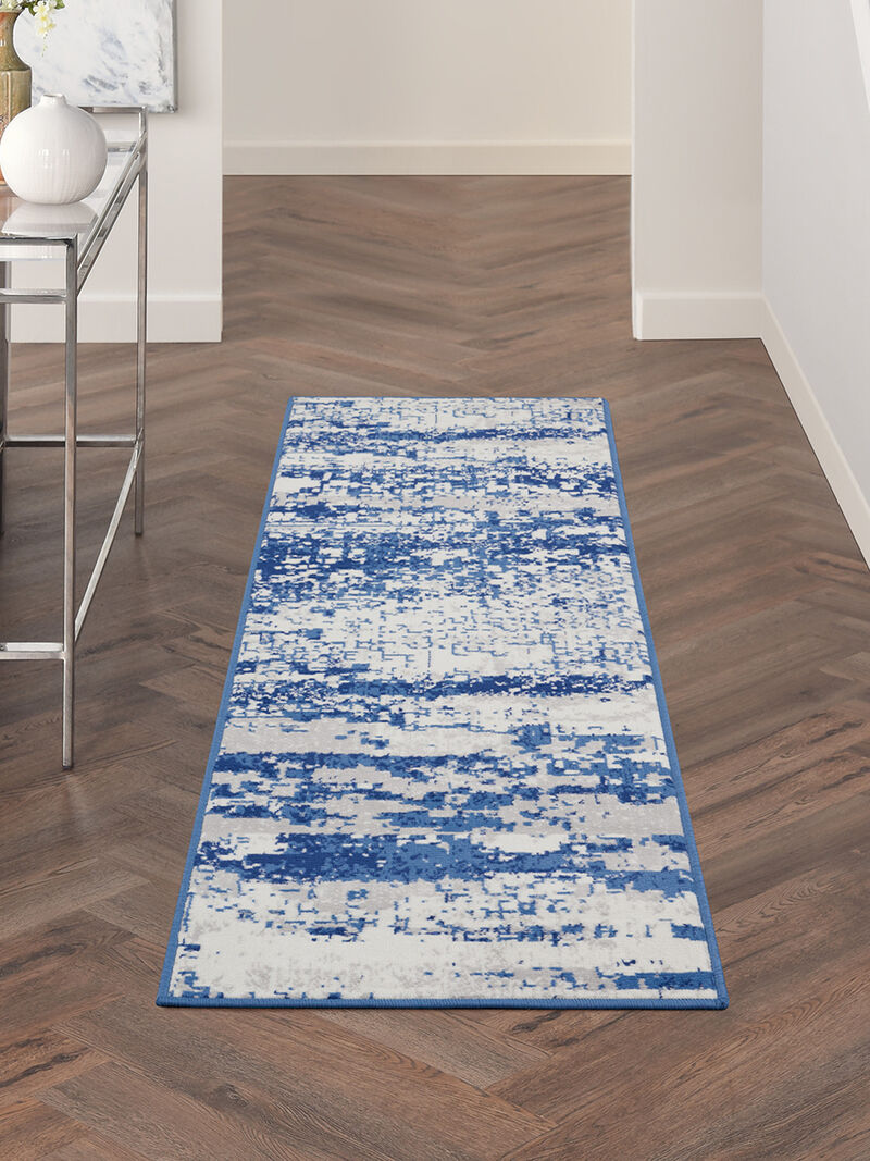Whimsicle WHS06 Ivory/Navy 2' x 6' Rug