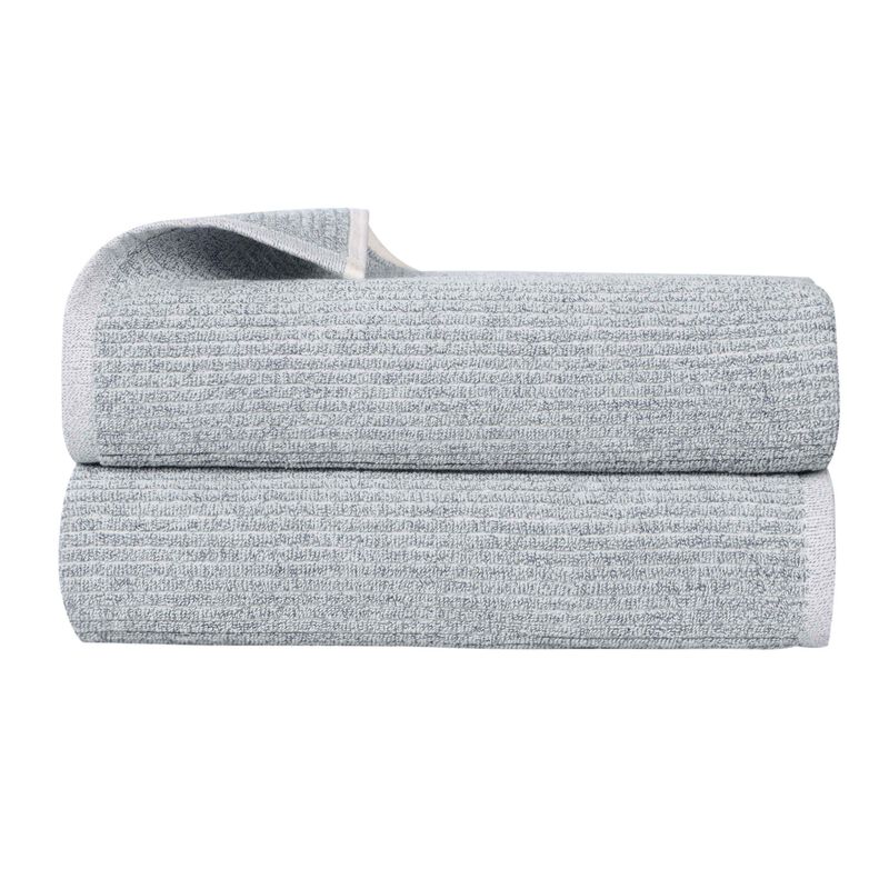 Soft and Absorbent Cotton Blend Bath Sheets, Ribbed Design, Set of 2 image number 0