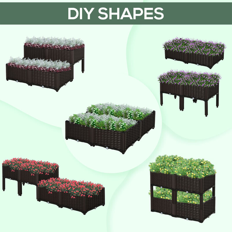Hivvago Raised Garden Planter 4-Piece Set for Backyard Plants image number 7