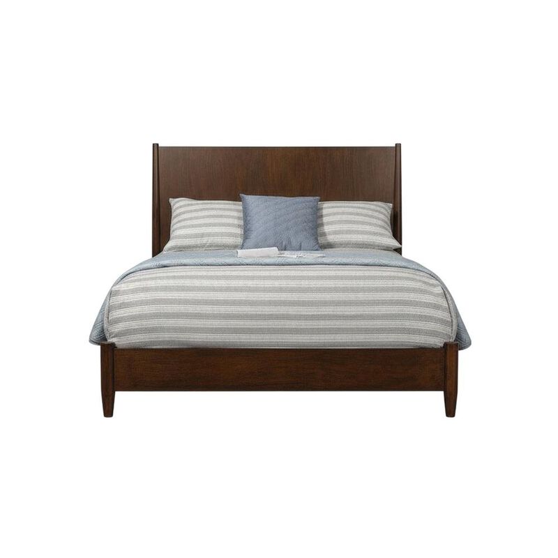 Alpine Furniture Flynn Mid Century Modern Standard King Panel Bed, Walnut image number 3