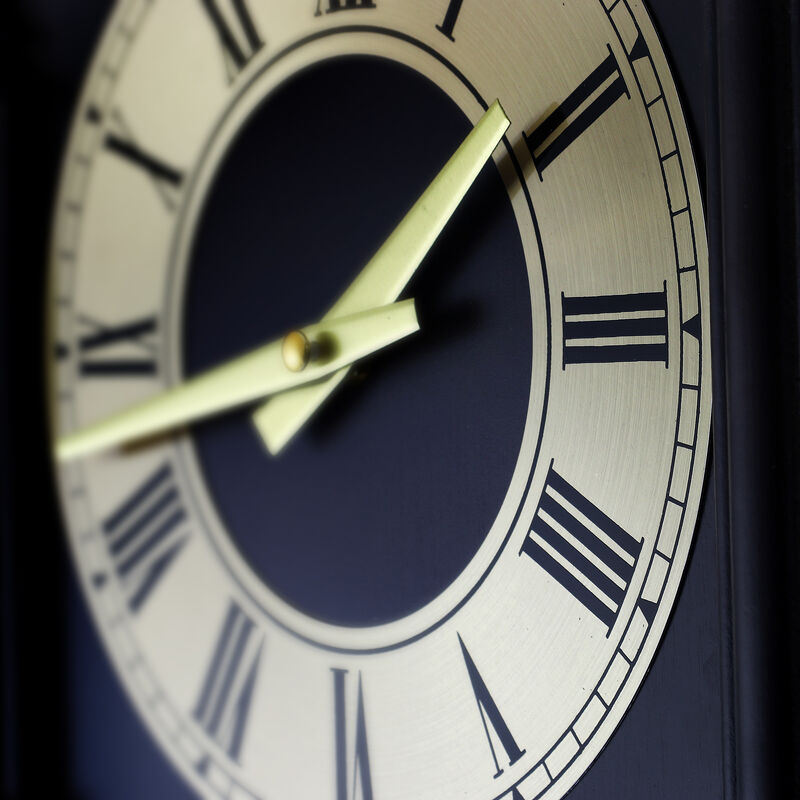 Bedford Clock Collection 27.5 Inch Wall Clock with Pendulum and Chimes in Chocolate Brown Oak Finish