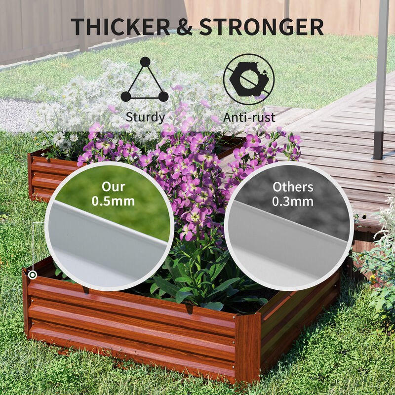 Hivvago Galvanized Raised Garden Bed 2-Piece for Vegetables and Herbs image number 5