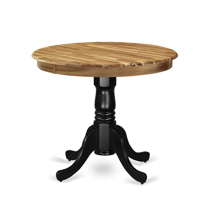East West Furniture Dining Table Natural & Black, AMT-NBK-TP