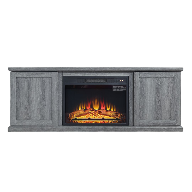 Franklin Gray TV Stand with Electric Fireplace