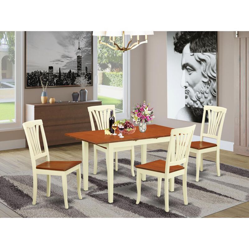 5 Pc Dinette set for 4-Kitchen Table and 4 Dining Chairs