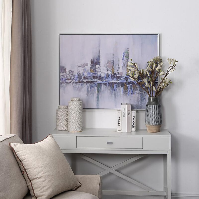 Carolina Living Cityscape Abstract Wall Art - Silver Frame - Medium image number 1