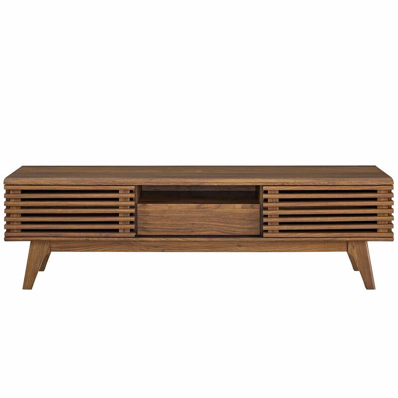 Render 59? TV Stand, Walnut-Benzara image number 2