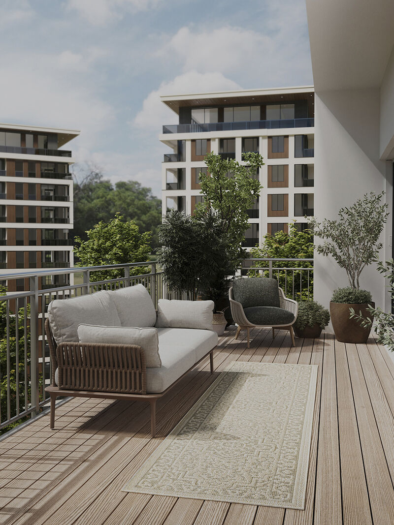 Tulum TLM05 Taupe/Olive 2' x 6' Rug