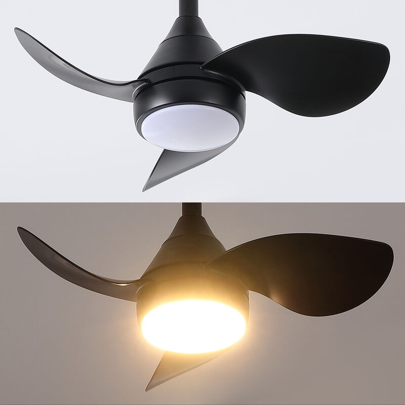 Albini 22" Contemporary Minimalist 6-Speed Metal Mobile-App/Remote-Controlled Dimmable Smart Integrated LED Ceiling Fan