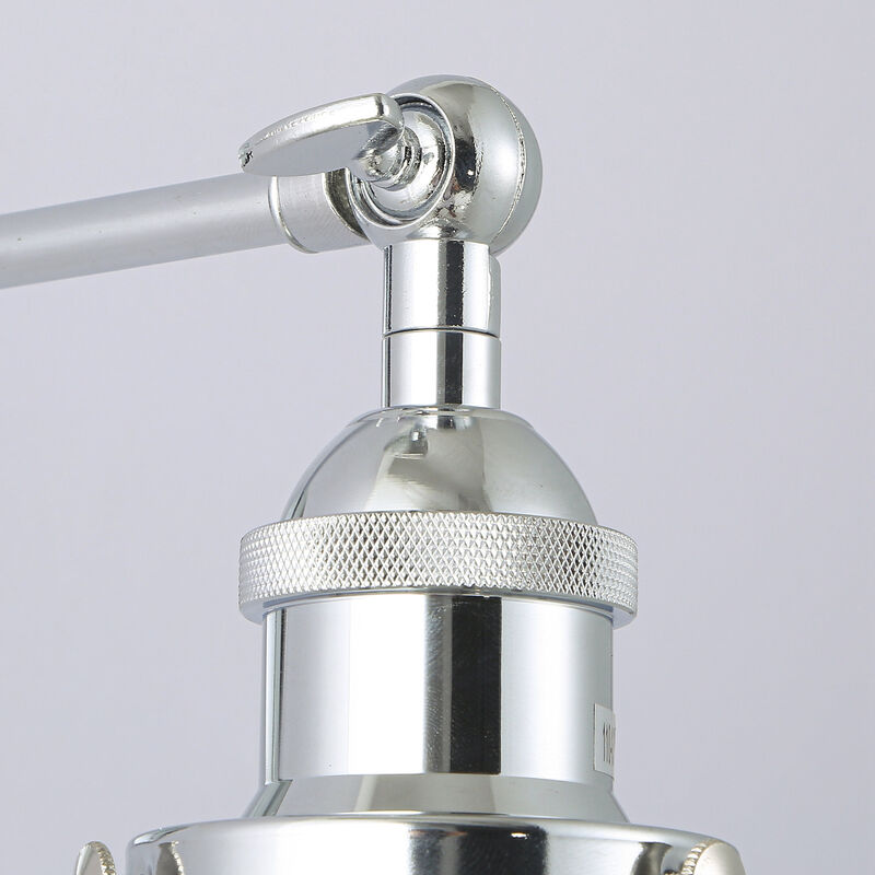 11.4" 1-Light Vintage Silver Crystal LED Wall Sconces with Adjustable Lamp Head