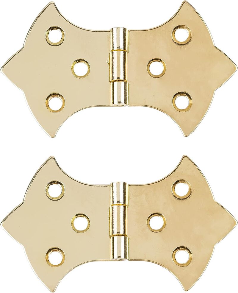 Brass Butterfly Hinge | Pack of 20 | Cabinet, Cupboard Door, Trunk, Box | Vintage Furniture Hardware | BH10-SB (10)