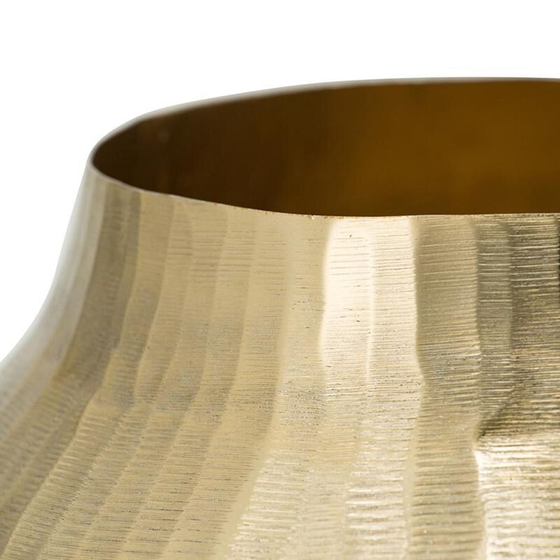 HomeRoots 9" Gold Hammered Aluminum Round Table Vase image number 5