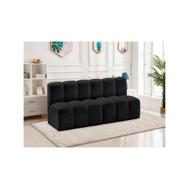Meridian Furniture Arc Black Vegan Leather Modular Sofa