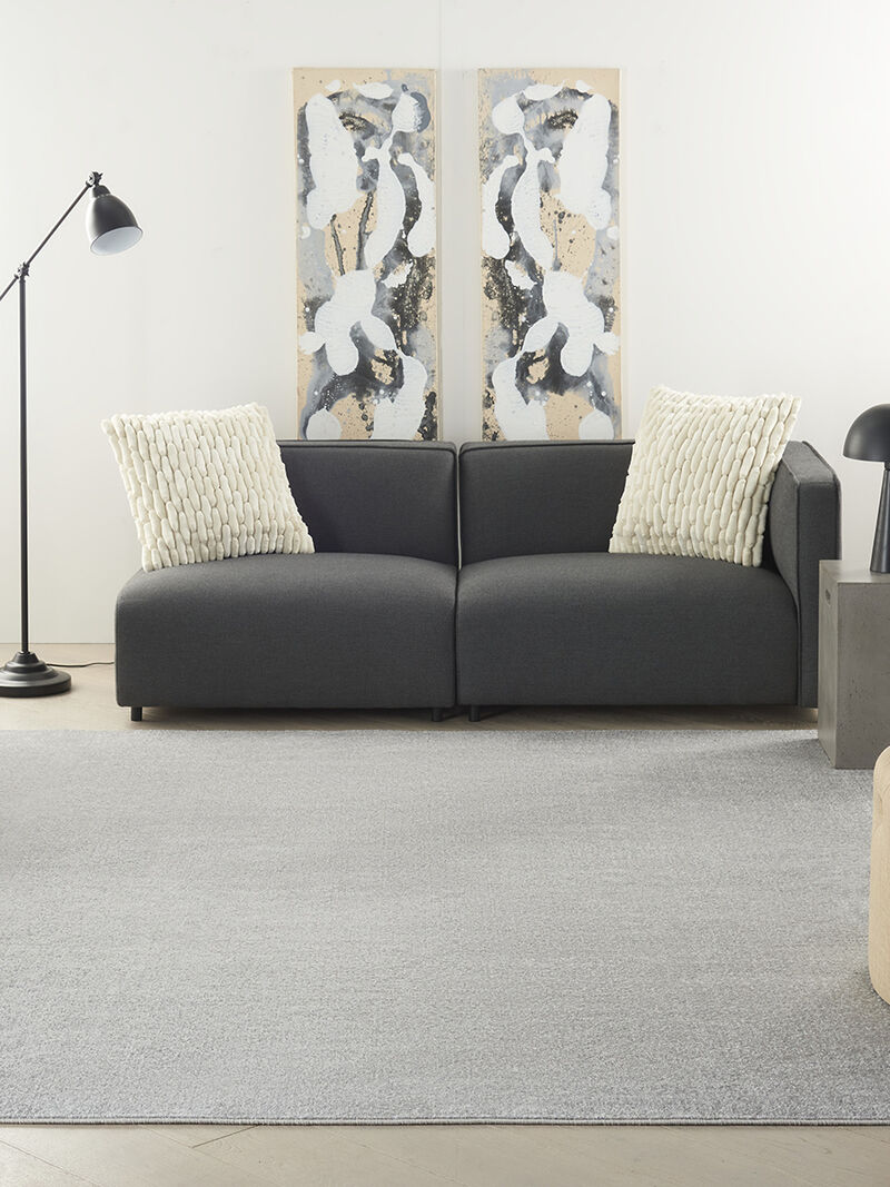 Nourison Essentials NRE01 Silver/Gray 9' x Square Rug image number 9