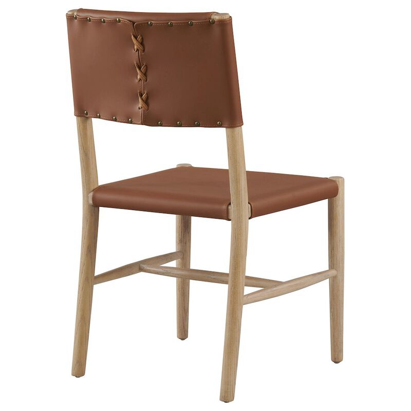 Dover Wood Vegan Leather Dining Side Chairs Set of 2 image number 5