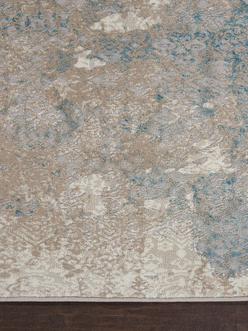 Karma KRM07 Ivory/Light Blue 3'9" x 5'9" Rug