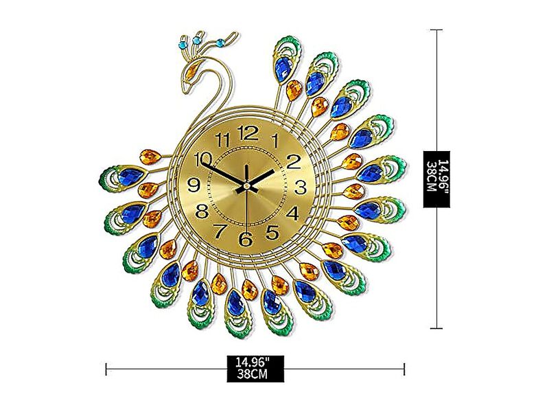 Large Wall Clocks Living Decor Gold Clock Silent Battery Operated Non Ticking image number 3