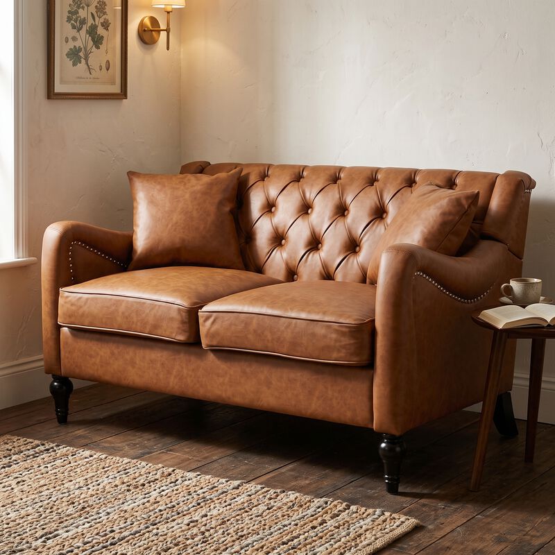 Nulin PU Leather Loveseat Sofa image number 2