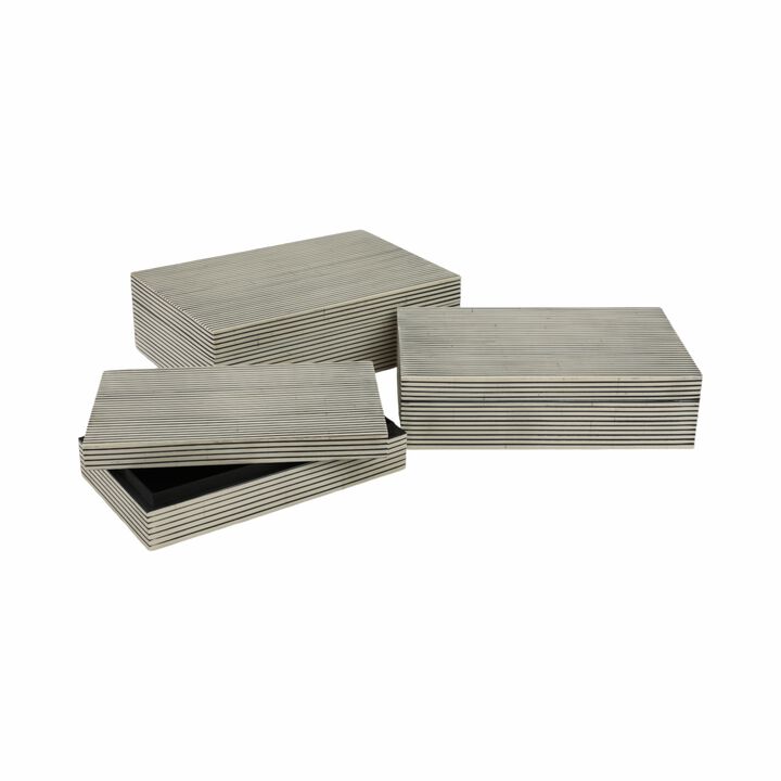 Resin S/3 Ridged Boxes, White