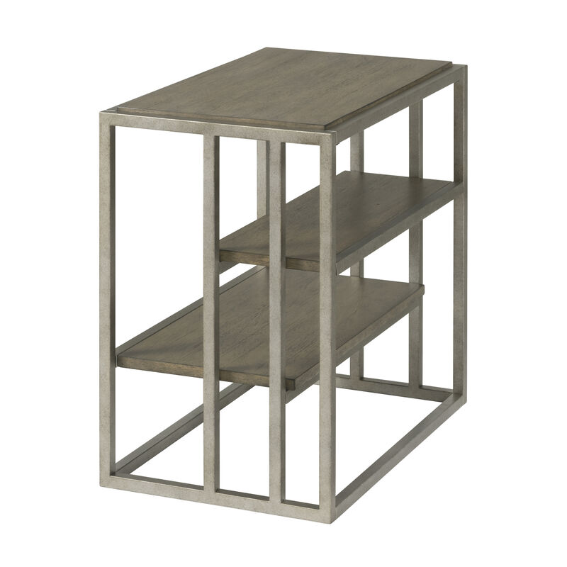 Streamdale Metal Frame Wood Living Room Chairside Table with Shelf image number 0