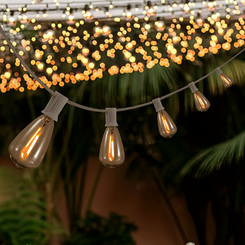 10-Light Indoor/Outdoor 10 ft. Rustic Industrial Incandescent C7 Bulb String Lights