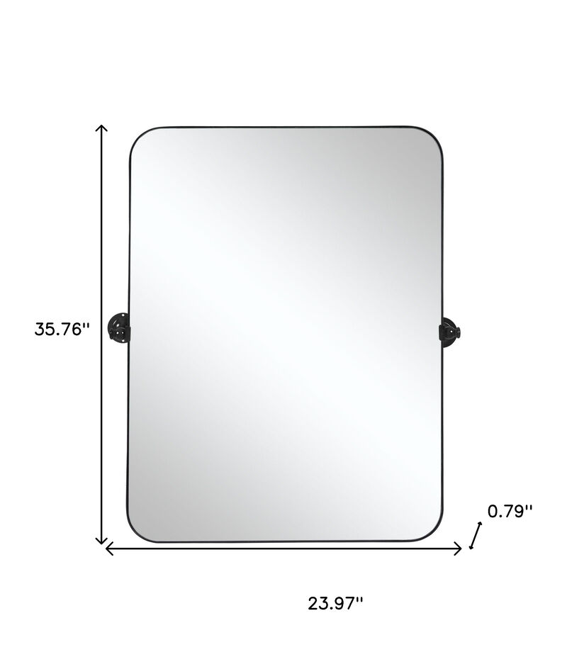 HomeRoots 36" Black Metal Tilting Framed Accent Mirror image number 4