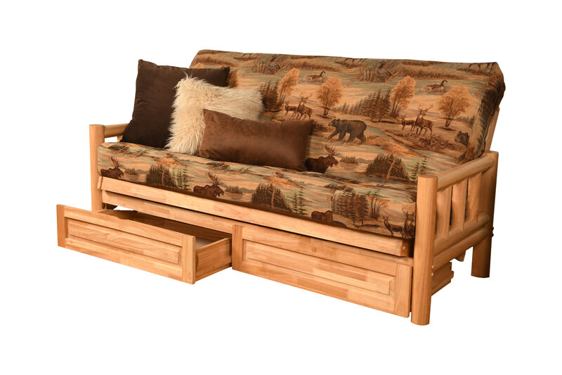 Lodge Futon with Storage Drawers and Canadian Print Mattress image number 1