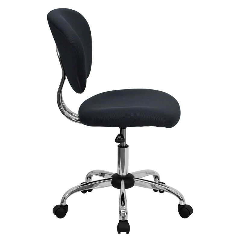 Beverly Mid-Back Gray Mesh Padded Swivel Task Office Chair with Chrome Base image number 9