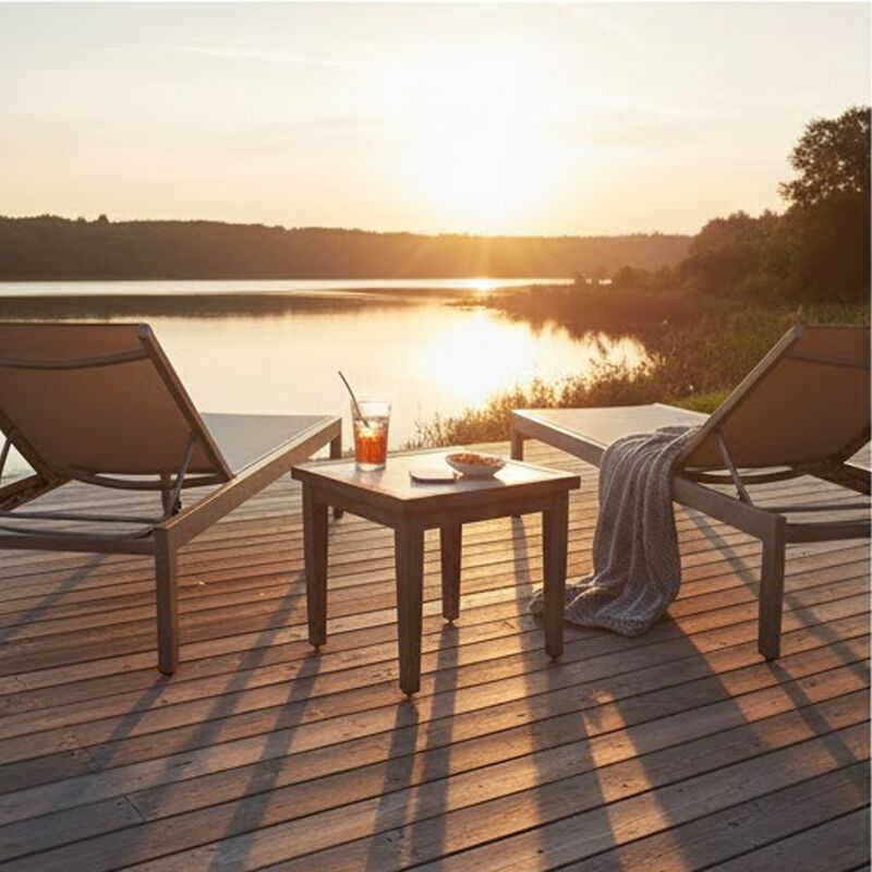 Inaya Outdoor Square End Table, Beige Sintered Stone, 24 Inch Brown image number 8