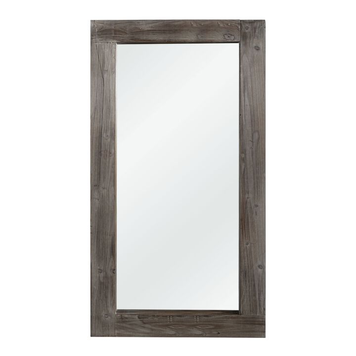 HomeRoots 71" Charcoal Solid Wood Framed Full Length Mirror