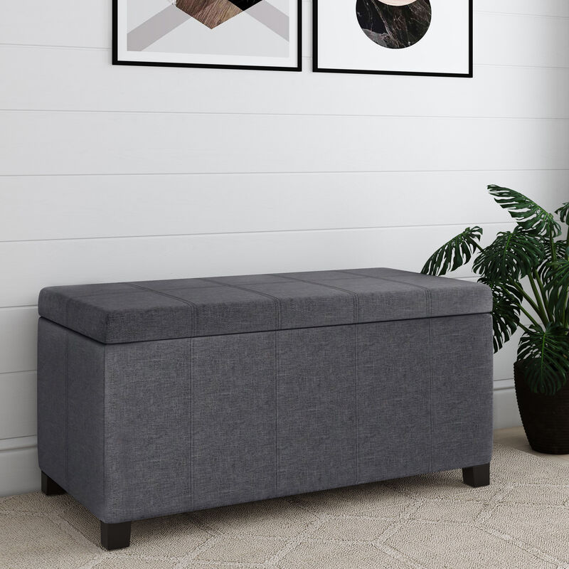 Dover 36 in Wide Rectangle Storage Ottoman Bench