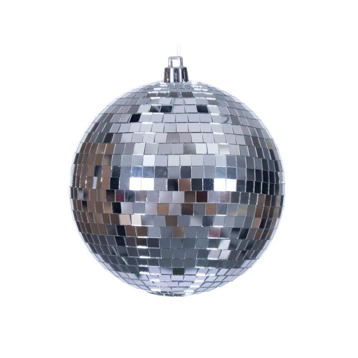 Silver Mirror Ball Ornament 6/Bag
