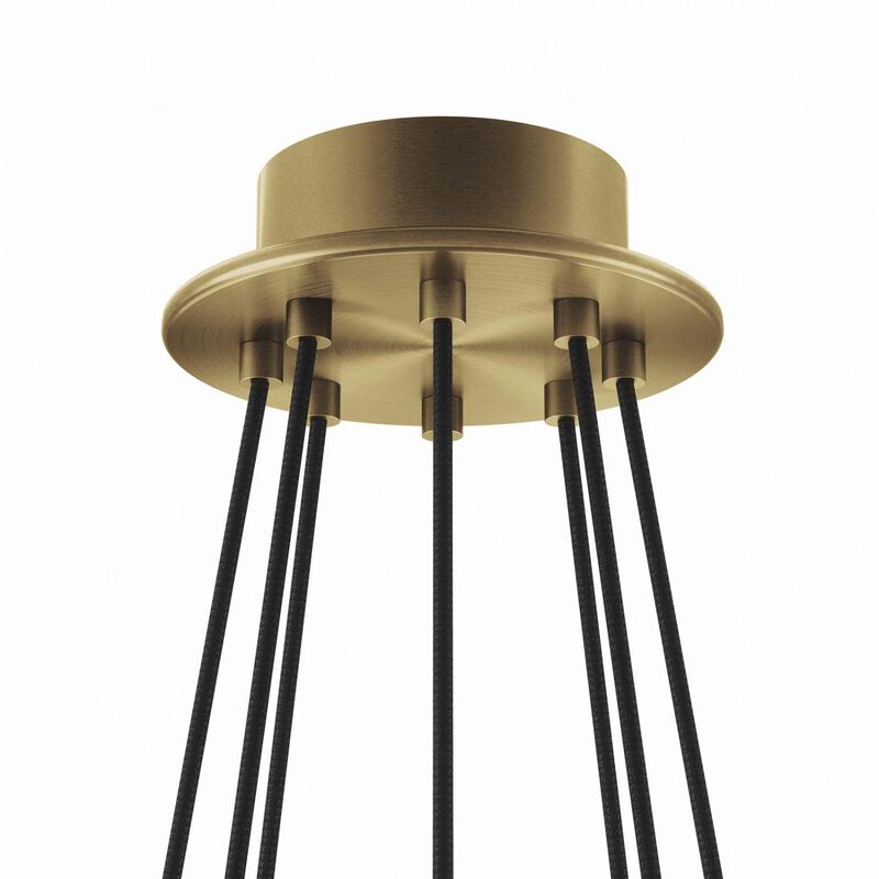 Modway Surround 8-Light Chandelier in White Satin Brass image number 3