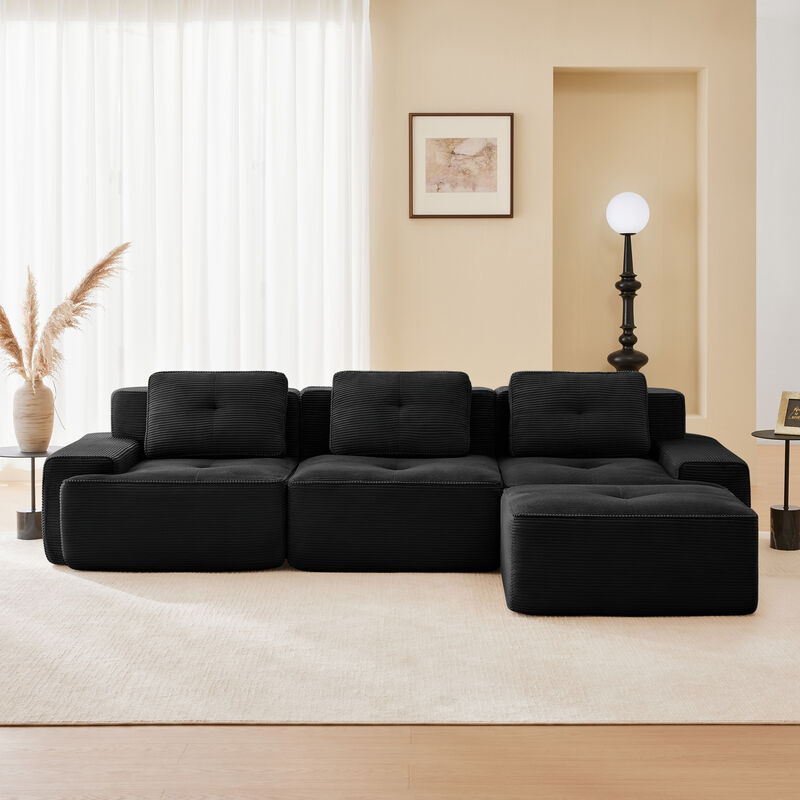 Jonvar 117" Modern L-Shaped Modular Sectional image number 2