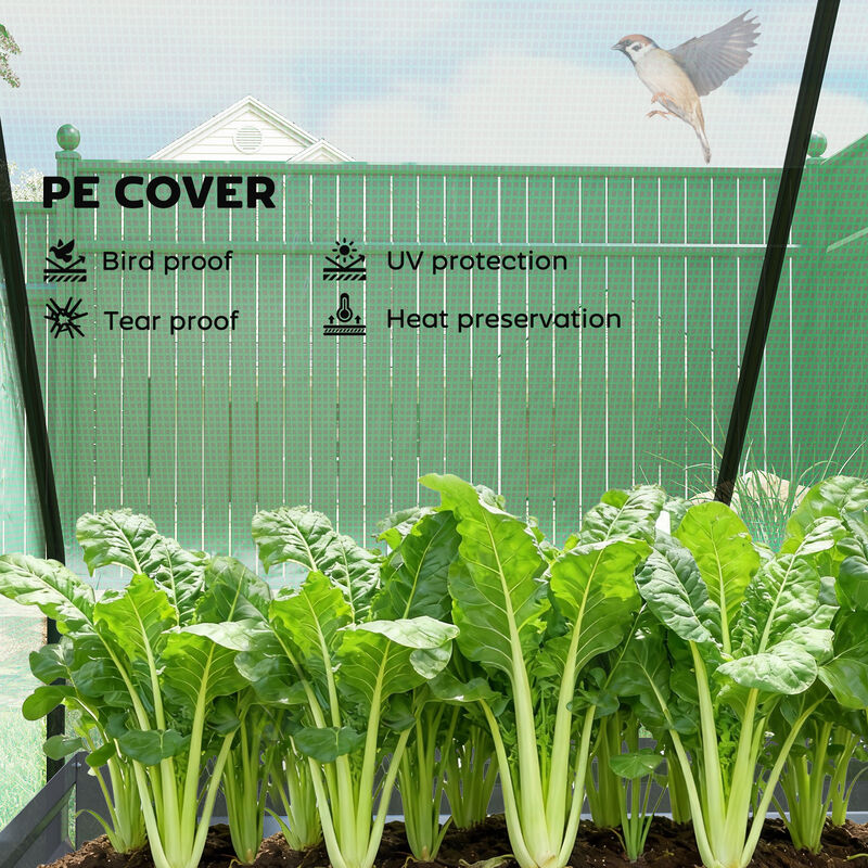 Hivvago Raised Garden Bed with Mini Greenhouse 4x3x1 ft image number 5