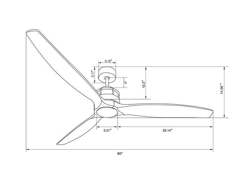Lucci Air Akmani 60" Ceiling Fan with Remote Control, Energy Efficient DC Ceiling Fan, Quiet High Airflow Blades image number 4