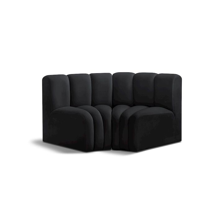 Meridian Furniture Arc Black Velvet Modular Sofa