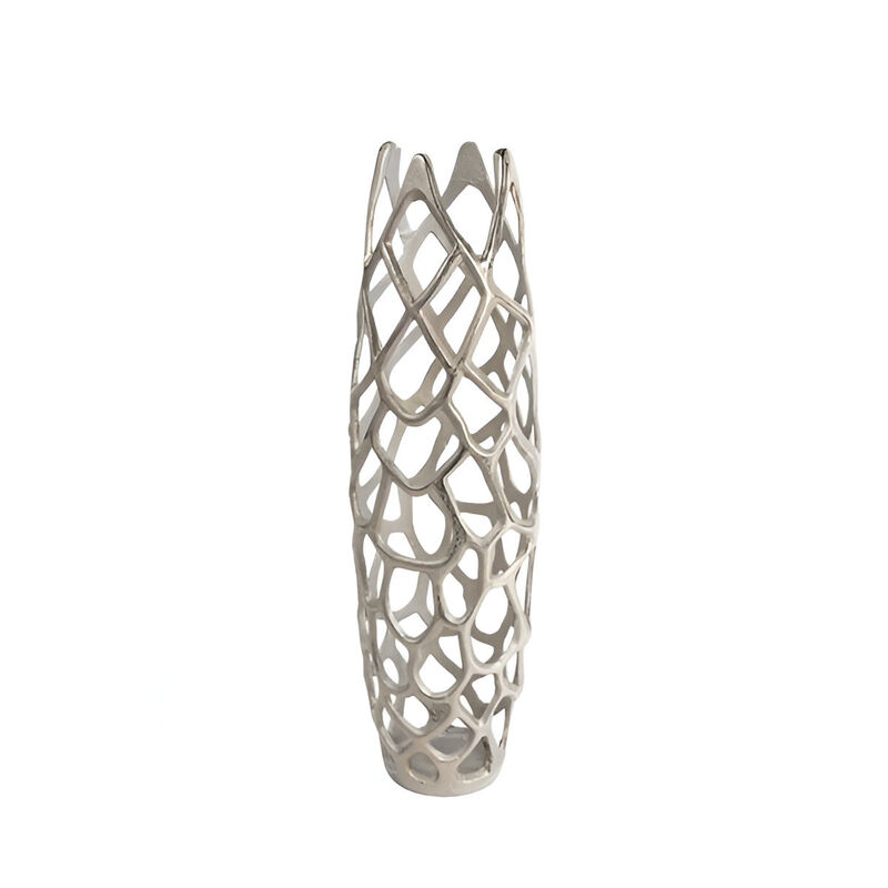 HomeRoots 27" Cylinder Aluminum Floor Vase image number 2