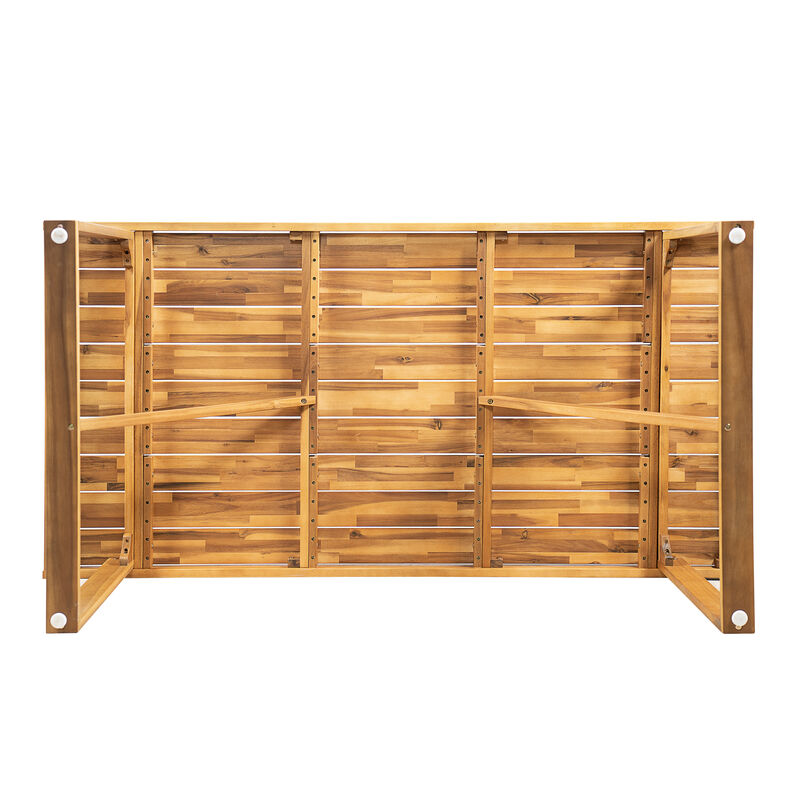 Trukdu Wood Outdoor Dining Table image number 4
